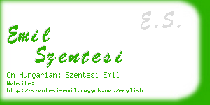 emil szentesi business card
